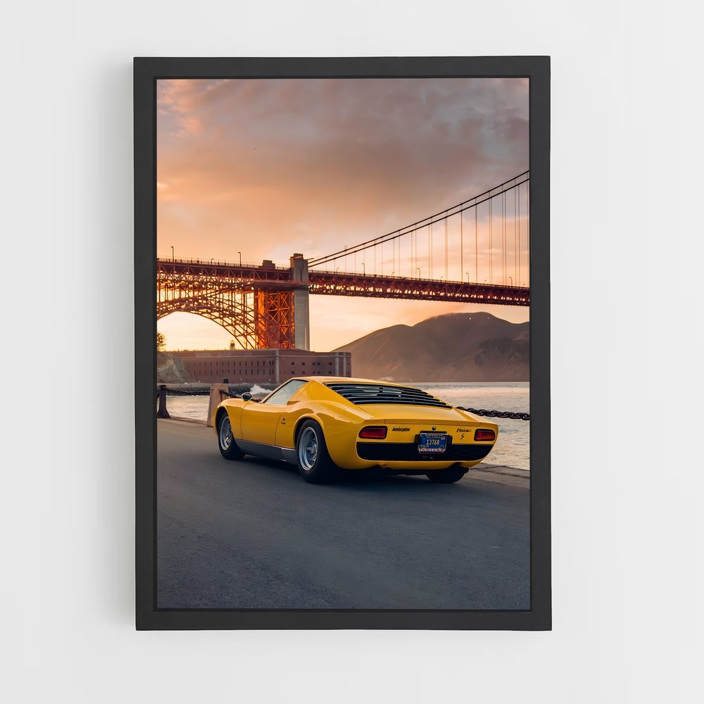 Poster Miura Jaune – affiche Lamborghini (vue 2)